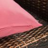MIULEE Pack of 2 Decorative Outdoor Waterproof Pillow Covers Square Garden Cushion Sham Throw Pillowcase Shell for Spring Patio Tent Couch 18×18 Inch Teal Blue(Pink)