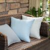 MIULEE Pack of 2 Decorative Outdoor Waterproof Pillow Covers Square Garden Cushion Sham Throw Pillowcase Shell for Spring Patio Tent Couch 18×18 Inch Teal Blue(White)