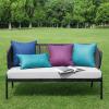 MIULEE Pack of 2 Decorative Outdoor Waterproof Pillow Covers Square Garden Cushion Sham Throw Pillowcase Shell for Spring Patio Tent Couch 18×18 Inch Teal Blue(Purple)