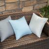 MIULEE Pack of 2 Decorative Outdoor Waterproof Pillow Covers Square Garden Cushion Sham Throw Pillowcase Shell for Spring Patio Tent Couch 18×18 Inch Teal Blue(Light Blue)