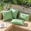 MIULEE Pack of 2 Decorative Outdoor Waterproof Pillow Covers Square Garden Cushion Sham Throw Pillowcase Shell for Spring Patio Tent Couch 18×18 Inch Teal Blue(Sage)