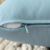 MIULEE Pack of 2 Decorative Outdoor Waterproof Pillow Covers Square Garden Cushion Sham Throw Pillowcase Shell for Spring Patio Tent Couch 18×18 Inch Teal Blue(Blue)