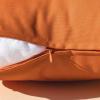 MIULEE Pack of 2 Decorative Outdoor Waterproof Pillow Covers Square Garden Cushion Sham Throw Pillowcase Shell for Spring Patio Tent Couch 18×18 Inch Teal Blue(Burnt Orange)