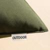 MIULEE Pack of 2 Decorative Outdoor Waterproof Pillow Covers Square Garden Cushion Sham Throw Pillowcase Shell for Spring Patio Tent Couch 18×18 Inch Teal Blue(Olive)