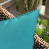 MIULEE Pack of 2 Decorative Outdoor Waterproof Pillow Covers Square Garden Cushion Sham Throw Pillowcase Shell for Spring Patio Tent Couch 18×18 Inch Teal Blue(Turquoise)