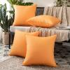 MIULEE Pack of 2 Decorative Outdoor Waterproof Pillow Covers Square Garden Cushion Sham Throw Pillowcase Shell for Spring Patio Tent Couch 18×18 Inch Teal Blue(Orange Yellow)