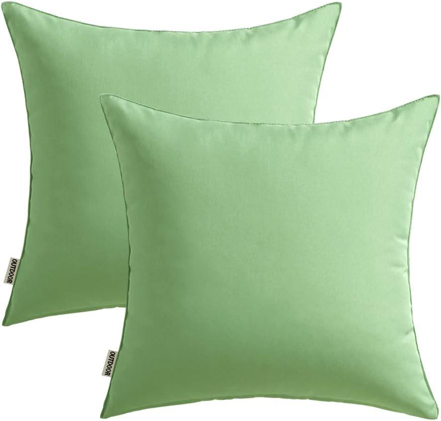 imageMIULEE Pack of 2 Decorative Outdoor Waterproof Pillow Covers Garden Cushion Sham Throw Pillowcase Summer Shell for Patio Tent Couch 16x16 Inch BeigeSage
