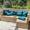 MIULEE Outdoor Waterproof Throw Pillow Covers Set of 2 Relax Decorative Outdoor Square Pillowcases for Chair Patio Garden Couch Tent Balcony Sofa Deep Blue 18×18 Inch(Deep Blue)
