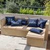 MIULEE Outdoor Waterproof Throw Pillow Covers Set of 2 Relax Decorative Outdoor Square Pillowcases for Chair Patio Garden Couch Tent Balcony Sofa Deep Blue 18×18 Inch(Navy Blue)