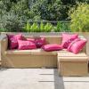 MIULEE Outdoor Waterproof Throw Pillow Covers Set of 2 Relax Decorative Outdoor Square Pillowcases for Chair Patio Garden Couch Tent Balcony Sofa Deep Blue 18×18 Inch(Hot Pink)