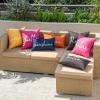 MIULEE Outdoor Waterproof Throw Pillow Covers Set of 2 Relax Decorative Outdoor Square Pillowcases for Chair Patio Garden Couch Tent Balcony Sofa Deep Blue 18×18 Inch(Hot Pink)