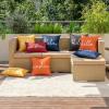 MIULEE Outdoor Waterproof Throw Pillow Covers Set of 2 Relax Decorative Outdoor Square Pillowcases for Chair Patio Garden Couch Tent Balcony Sofa Deep Blue 18×18 Inch(Orange)