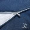 MIULEE Outdoor Waterproof Throw Pillow Covers Set of 2 Relax Decorative Outdoor Square Pillowcases for Chair Patio Garden Couch Tent Balcony Sofa Deep Blue 18×18 Inch(Blue)
