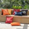 MIULEE Outdoor Waterproof Throw Pillow Covers Set of 2 Spring Hello Sunshine Decorative Outdoor Square Pillowcases for Chair Patio Garden Couch Tent Balcony Sofa Summer Yellow 20×20 Inch(Navy Blue)