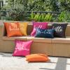 MIULEE Outdoor Waterproof Throw Pillow Covers Set of 2 Spring Hello Sunshine Decorative Outdoor Square Pillowcases for Chair Patio Garden Couch Tent Balcony Sofa Summer Yellow 20×20 Inch(Hot Pink)