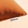 MIULEE Pack of 2 Decorative Outdoor Waterproof Pillow Covers Garden Cushion Sham Throw Pillowcase Summer Shell for Patio Tent Couch 16×16 Inch Beige(Burnt Orange)
