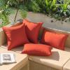 MIULEE Pack of 2 Decorative Outdoor Waterproof Pillow Covers Garden Cushion Sham Throw Pillowcase Summer Shell for Patio Tent Couch 16×16 Inch Beige(Burnt Brick)