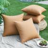 MIULEE Pack of 2 Decorative Outdoor Waterproof Pillow Covers Garden Cushion Sham Throw Pillowcase Summer Shell for Patio Tent Couch 16×16 Inch Beige(Light Brown)