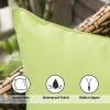 MIULEE Pack of 2 Decorative Outdoor Waterproof Pillow Covers Garden Cushion Sham Throw Pillowcase Summer Shell for Patio Tent Couch 16×16 Inch Beige(Pale Green)