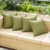 MIULEE Pack of 2 Decorative Outdoor Waterproof Pillow Covers Garden Cushion Sham Throw Pillowcase Summer Shell for Patio Tent Couch 16×16 Inch Beige(Sage Green)