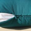 MIULEE Pack of 2 Decorative Outdoor Waterproof Pillow Covers Garden Cushion Sham Throw Pillowcase Summer Shell for Patio Tent Couch 16×16 Inch Beige(Teal Blue)