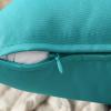 MIULEE Pack of 2 Decorative Outdoor Waterproof Pillow Covers Garden Cushion Sham Throw Pillowcase Summer Shell for Patio Tent Couch 16×16 Inch Beige(Turquoise)