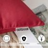 MIULEE Pack of 2 Decorative Outdoor Waterproof Pillow Covers Garden Cushion Sham Throw Pillowcase Summer Shell for Patio Tent Couch 16×16 Inch Beige(Wine Red)