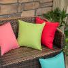 MIULEE Pack of 4 Decorative Outdoor Summer Pillow Covers Square Cushion Cases PU Coating Waterproof Throw Pillowcase Shell for Living Room Couch Sofa Garden Tent Park 18×18 Inch Yellow(Pink)