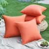 MIULEE Pack of 4 Decorative Outdoor Summer Pillow Covers Square Cushion Cases PU Coating Waterproof Throw Pillowcase Shell for Living Room Couch Sofa Garden Tent Park 18×18 Inch Yellow(Coral Red)