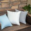 MIULEE Pack of 4 Decorative Outdoor Summer Pillow Covers Square Cushion Cases PU Coating Waterproof Throw Pillowcase Shell for Living Room Couch Sofa Garden Tent Park 18×18 Inch Yellow(Light Blue)