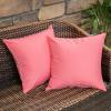 MIULEE Pack of 2 Decorative Outdoor Waterproof Pillow Covers Garden Cushion Sham Throw Pillowcase Summer Shell for Patio Tent Couch 16×16 Inch Beige(Pink)