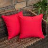 MIULEE Pack of 2 Decorative Outdoor Waterproof Pillow Covers Garden Cushion Sham Throw Pillowcase Summer Shell for Patio Tent Couch 16×16 Inch Beige(Red)
