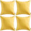 MIULEE Pack of 4 Decorative Outdoor Summer Pillow Covers Square Cushion Cases PU Coating Waterproof Throw Pillowcase Shell for Living Room Couch Sofa Garden Tent Park 18×18 Inch Yellow(Yellow)