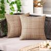 MIULEE Outdoor Waterproof Throw Pillow Covers Decorative Farmhouse Water Resistant Cushion Covers for Tent Patio Garden Couch Sofa Pack of 2, 18×18 Inch Beige(Beige)