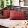 MIULEE Outdoor Waterproof Throw Pillow Covers Decorative Farmhouse Water Resistant Cushion Covers for Tent Patio Garden Couch Sofa Pack of 2, 18×18 Inch Beige(Red)