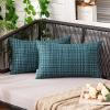 MIULEE Outdoor Waterproof Throw Pillow Covers Decorative Farmhouse Water Resistant Cushion Covers for Tent Patio Garden Couch Sofa Pack of 2, 18×18 Inch Beige(Teal)
