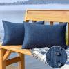 MIULEE Outdoor Waterproof Throw Pillow Covers Decorative Farmhouse Water Resistant Cushion Covers for Tent Patio Garden Couch Sofa Pack of 2, 20×20 Inch Light Blue(Navy Blue)