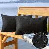 MIULEE Outdoor Waterproof Throw Pillow Covers Decorative Farmhouse Water Resistant Cushion Covers for Tent Patio Garden Couch Sofa Pack of 2, 20×20 Inch Light Blue(Black)