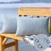 MIULEE Outdoor Waterproof Throw Pillow Covers Decorative Farmhouse Water Resistant Cushion Covers for Tent Patio Garden Couch Sofa Pack of 2, 20×20 Inch Light Blue(Light Blue)