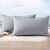 MIULEE Pack of 2 Decorative Outdoor Waterproof Pillow Covers Square Garden Cushion Sham Throw Pillowcase Shell for Spring Patio Tent Couch 16×16 Inch Olive Green(Light Grey)
