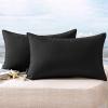MIULEE Pack of 2 Decorative Outdoor Waterproof Pillow Covers Square Garden Cushion Sham Throw Pillowcase Shell for Spring Patio Tent Couch 16×16 Inch Olive Green(Black)