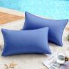 MIULEE Pack of 2 Decorative Outdoor Waterproof Pillow Covers Square Garden Cushion Sham Throw Pillowcase Shell for Spring Patio Tent Couch 16×16 Inch Olive Green(Royal Blue)