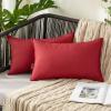 MIULEE Pack of 2 Decorative Outdoor Waterproof Pillow Covers Square Garden Cushion Sham Throw Pillowcase Shell for Spring Patio Tent Couch 16×16 Inch Olive Green(Wine Red)