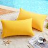 MIULEE Pack of 2 Decorative Outdoor Waterproof Pillow Covers Square Garden Cushion Sham Throw Pillowcase Shell for Spring Patio Tent Couch 16×16 Inch Olive Green(Yellow)