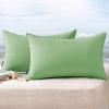 MIULEE Pack of 2 Decorative Outdoor Waterproof Pillow Covers Square Garden Cushion Sham Throw Pillowcase Shell for Spring Patio Tent Couch 16×16 Inch Olive Green(Sage)