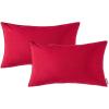 MIULEE Pack of 2 Decorative Outdoor Waterproof Pillow Covers Square Garden Cushion Sham Throw Pillowcase Shell for Spring Patio Tent Couch 16×16 Inch Olive Green(Red)