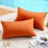 MIULEE Pack of 2 Decorative Outdoor Waterproof Pillow Covers Square Garden Cushion Sham Throw Pillowcase Shell for Spring Patio Tent Couch 16×16 Inch Olive Green(Burnt Brick)