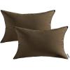 MIULEE Pack of 2 Decorative Outdoor Waterproof Pillow Covers Square Garden Cushion Sham Throw Pillowcase Shell for Spring Patio Tent Couch 16×16 Inch Olive Green(Brown)
