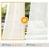 MIULEE Ivory Privacy Outdoor Curtains Waterproof Non-See-Through Semi Sheer 2 Panels Set Elegant Rod Pocket for Patio, Porch, Pergola, Cabana, Gazebo, 52 X 96 Inch Long(Ivory)
