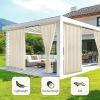 MIULEE Ivory Privacy Outdoor Curtains Waterproof Non-See-Through Semi Sheer 2 Panels Set Elegant Rod Pocket for Patio, Porch, Pergola, Cabana, Gazebo, 52 X 96 Inch Long(Cream Beige)